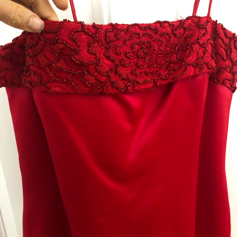 Red evening gown